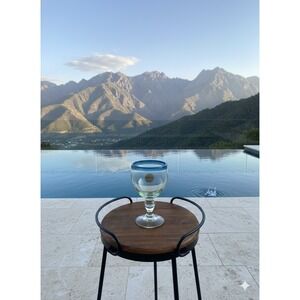 Amici Home Handblown Recycled Glass Goblet Made In Mexico NWT